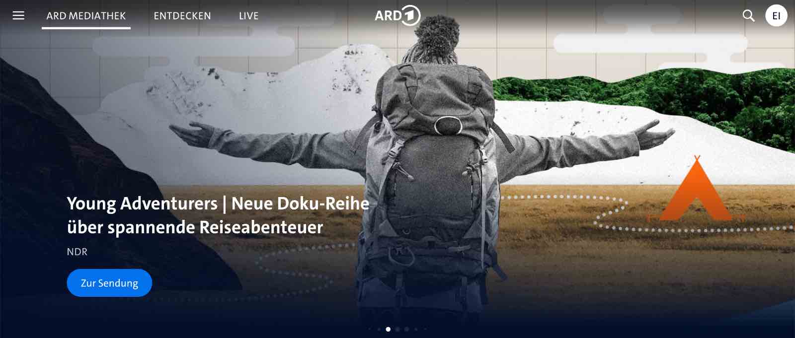Screenshot of the ARD Mediathek.